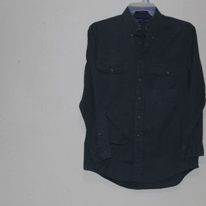 Mens Long Sleeve Shirt, Varsity Club, Forest green